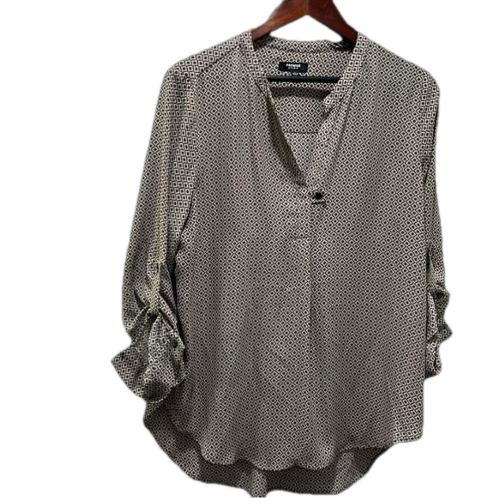 PREMISE STUDIO black&tan  blouse size L GUC…
